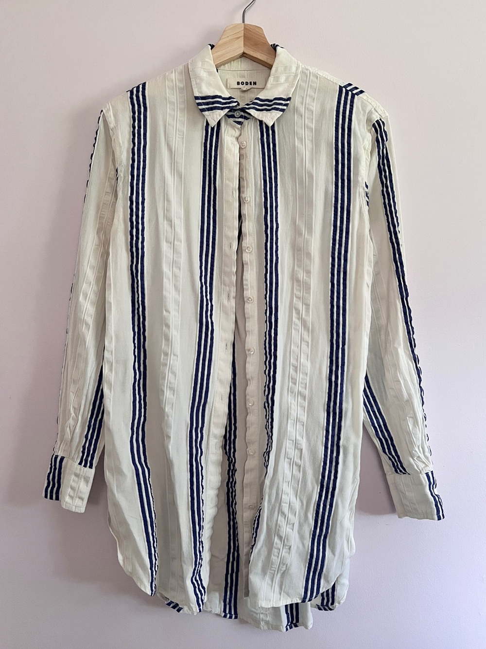 Boden Longline Striped Shirt